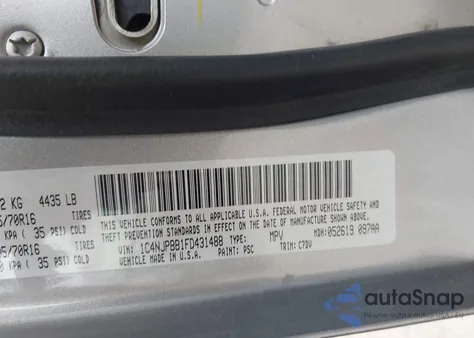 2015 Jeep Patriot Sport z USA, uszkodzony, nr VIN 1C4NJPBB1FD431488